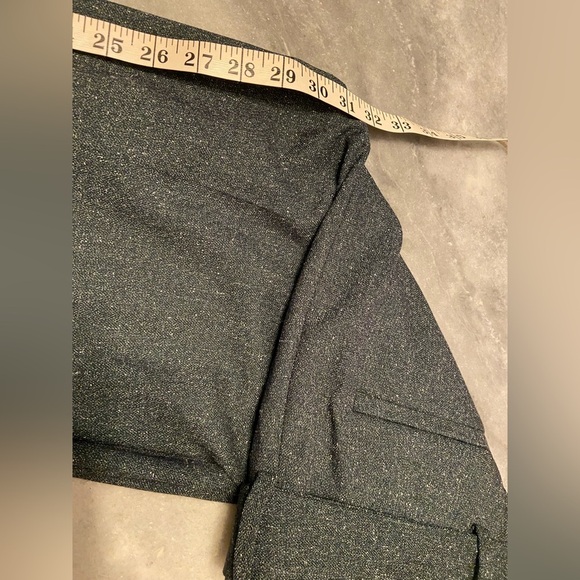 Loft Size 10 Julie Trouser Belted Blue Gray Wide Straight Leg Zip Up Stretch - Picture 13 of 15